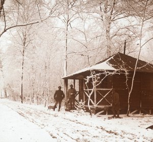Soldats dans la neige, Marquenterre, nord de la France, vers 1914-1918
