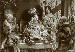 Flûtes à bec soprano et cornemuses, gobelin de Bruxelles conçu par Jacobus Jordaens, 1948