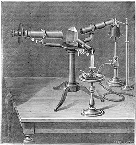Appareil spectroscopique utilisé par Robert Wilhelm Bunsen et Gustav Robert Kirchhoff, vers 1895 - Unbekannt
