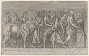Speculum Romanae Magnificentiae: Sacrifice sur le Campus Martius, 16ème siècle - Unbekannt