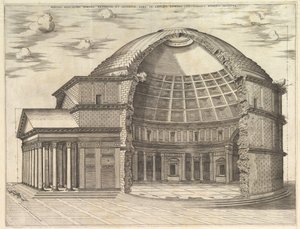Speculum Romanae Magnificentiae: Le Panthéon, brisé pour montrer l