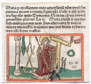 Spiegel Menslicher Behaltnis : La Vierge Marie surmontant un diable, 1400s - Unbekannt