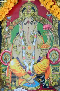 Temple Sri Thenday Yutthapani. Ganesh. Peinture. Ho Chi Minh Ville. Vietnam