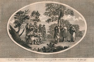 Saint Augustin, moine bénédictin, prêchant pour la première fois aux Saxons dans le Kent, 597, 1793 - Unbekannt