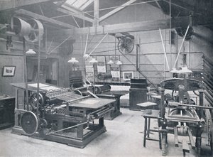 École de la Fondation St. Bride. Salle des machines typographiques, 1917 - Unbekannt