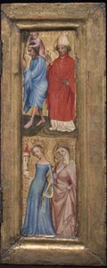 Saint Christophe et Saint Érasme, Sainte Barbe et une autre sainte, vers 1424