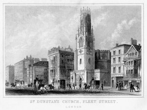 Église Saint-Dunstan, Fleet Street, Londres, 19ème siècle