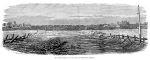 St Kilda Road, côté sud du pont Princes - Inondations à Melbourne, Australie, 1864 - Unbekannt
