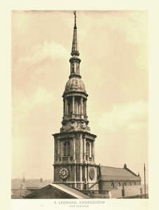St Leonard, Shoreditch, le clocher, milieu-fin du 19e siècle