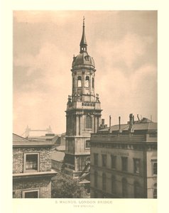 St Magnus, London Bridge, le clocher, milieu-fin du 19e siècle - Unbekannt