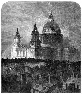 Cathédrale Saint-Paul illuminée pour le jour de l