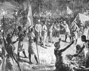 Rencontre de Stanley avec Emin Pasha, 29 avril 1888, à Kavalli, 1901 - Unbekannt