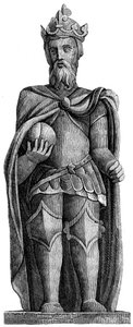 Statue de Charlemagne 712-814, Saint Julien le Pauvre, Paris, XIe-XIIe siècle 1849