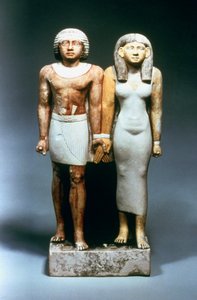 Statue de couple égyptien, 5ème dynastie - Unbekannt