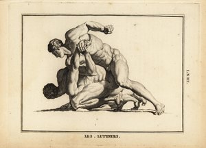 Statue de deux lutteurs masculins nus - Unbekannt