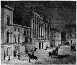 Rue à Newcastle Upon Tyne éclairée par des lampes électriques incandescentes Swan, 1883 - Unbekannt