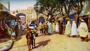 Scène de rue, Kairouan, Tunisie, vers 1924 - Unbekannt