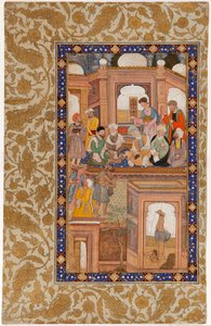 Réunion soufie. Miniature de Nafahat al-Uns Breaths of Fellowship par Jami - Unbekannt