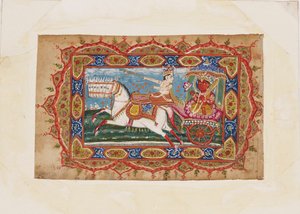 Surya, le dieu du soleil, dans un char tiré par sept chevaux, début du 19e siècle - Unbekannt