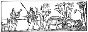 Chasse au porc, 9e siècle, 1833 - Unbekannt