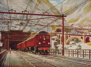 Express suisse quittant le grand tunnel du Saint-Gothard - Unbekannt
