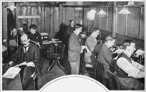 Salle des bandes et télégraphes du journal Daily Express, Londres, vers 1900-1903 - Unbekannt