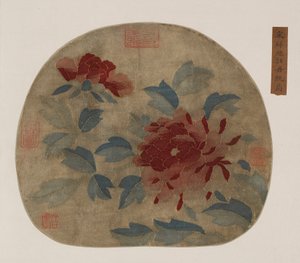 Tapisserie : pivoines, possiblement dynastie Ming, 1368-1644 - Unbekannt