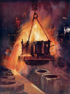 Taper une fournaise en acier, vers 1930 - Unbekannt