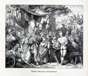 Tetzel vendant des indulgences, 1882