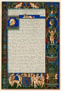 Page de texte avec portraits de Francesco Sforza - Unbekannt