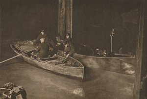 Police de la Tamise en patrouille de nuit qui protège la sécurité du fleuve, vers 1935 - Unbekannt