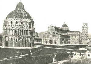 Le Baptistère, la Cathédrale et la Tour penchée, Pise, Italie, 1895 - Unbekannt
