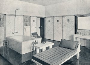 La salle de bain du Palais Stoclet, Bruxelles, Belgique, vers 1914