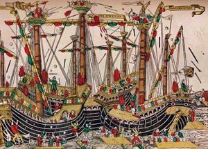 La bataille de Zonchio Navarin, vers 1499