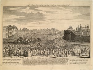 La décapitation des rebelles jacobites à Tower Hill, 1746 - Unbekannt