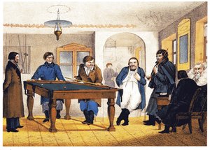 La salle de billard, début du 19ème siècle - Unbekannt