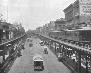 The Bowery, regardant vers le nord, New York, USA