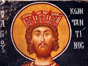 La fresque byzantine du 15e siècle (détail) : L