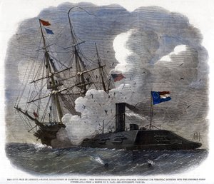 La guerre civile en Amérique - Engagement naval à Hampton Roads, 1862 - Unbekannt