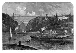 Le pont suspendu de Clifton sur la rivière Avon, 1864 - Unbekannt