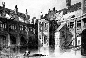 La Cour du Cloître, Chapelle Saint-Étienne, Palais de Westminster, 1834 vers 1905 - Unbekannt