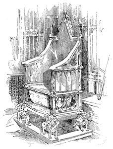 Le fauteuil du couronnement, Westminster Abbey, Londres, 1900