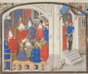 Le Concile de Clermont en 1095. Miniature de l