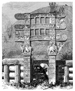 La porte Est du Sanchi Tope, Inde, 1895 - Unbekannt