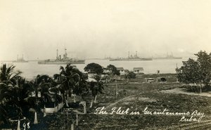 La flotte dans la baie de Guantanamo, Cuba, vers 1919 - Unbekannt