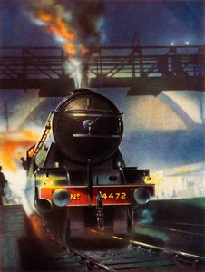Le Flying Scotsman, locomotive célèbre n° 4472, quittant Kings Cross, 1935