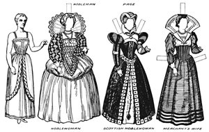 La Galerie du Costume Britannique : Robe portée à la fin du XVIe siècle, c. 1934 - Unbekannt
