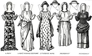 La galerie du costume britannique : robe portée sous le règne du premier Édouard, vers 1934