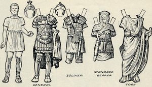Galerie des costumes historiques : Ce que portaient les Bretons et les Romains, vers 1934 - Unbekannt