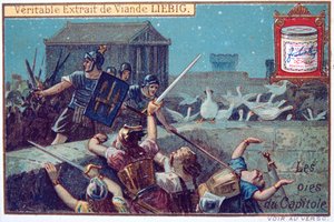 Les Oies du Capitole, carte commerciale continentale Liebig, vers 1900 - Unbekannt